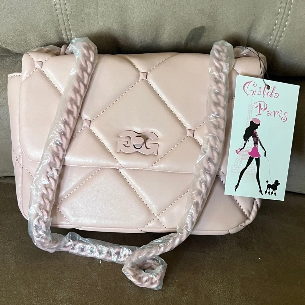 Gilda Paris Small Quilted Handbag – Blush Pink